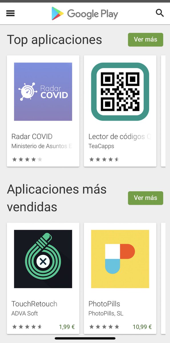 #RadarCovid #1 app mas popular en España. bien. adopción es crítica.