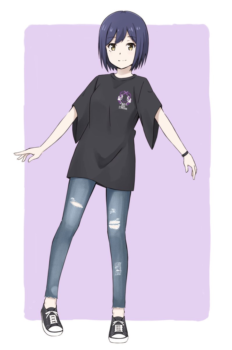 静凛(しずりん)(にじさんじ) 「しずりんTシャツ
〜カジュアルコーデ〜
 #凛Art 」|大山なつき＠Skeb募集中のイラスト