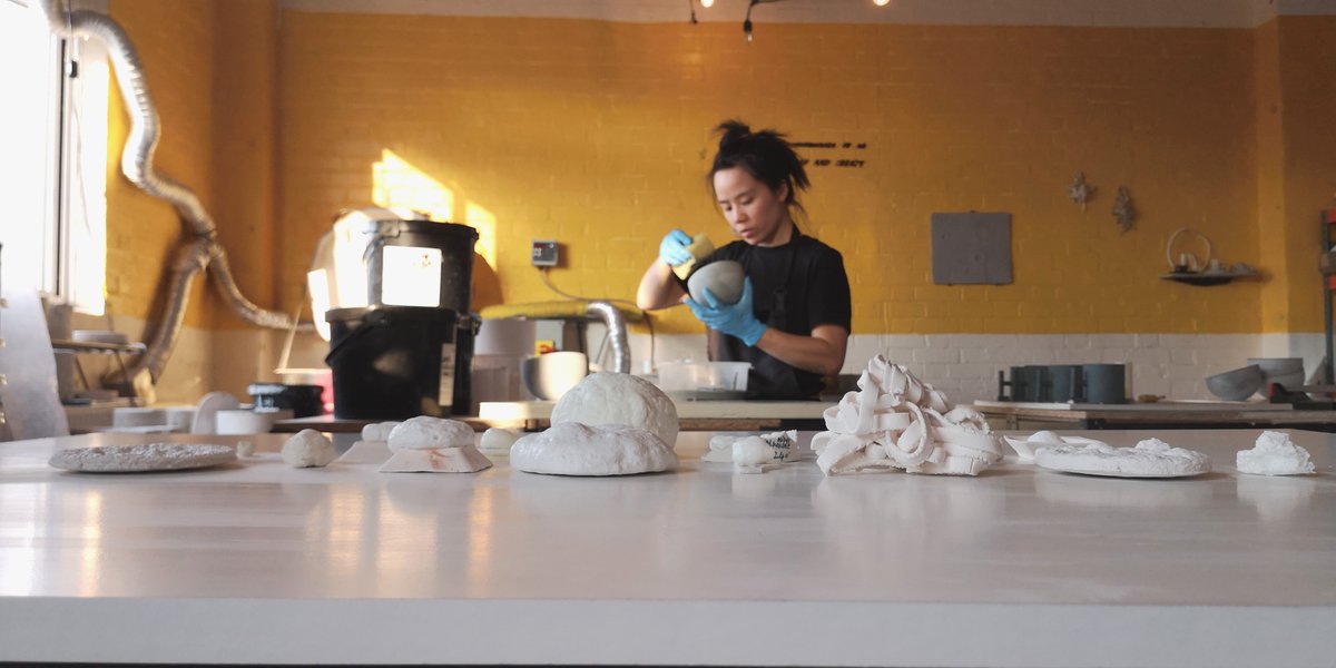 A new process created by The Ceramicists, Stephanie Sommet and Kevin Liu,turns fine clay into a frothy cloud. Holly Gibbs met the duo to find out more about their experimental approach in the latest issue of CR - out now:  bit.ly/2D8c2F3
Pictured: Stephanie Sommet
