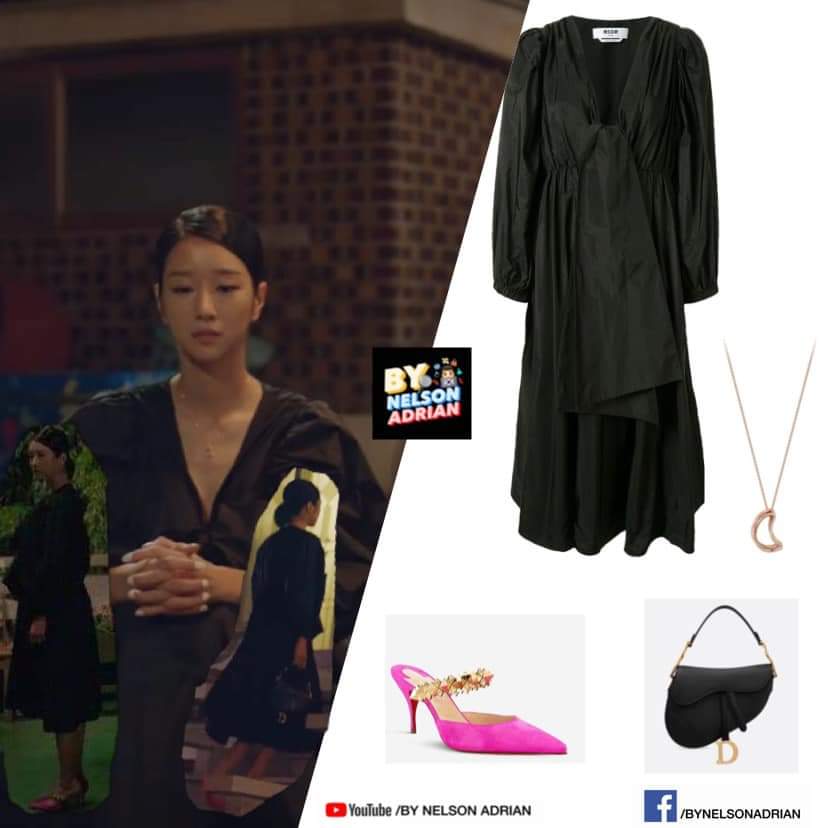 KMY in an Oversized Bow Embellished Dress fr MSGM -P29,932.70Black Grained Calfskin Saddle Bag fr DIOR -P164,407.55Planet Choc 80 vv/specchio mules fr CHRISTIAN LOUBOUTIN -P38,034.58Signature D Gold Necklace JDRNRWF14XX fr DIDIER DUBOT -P20,552.28 NelsonAdrian  #SeoYeJi