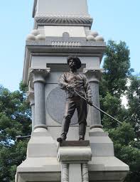 In June 2020, after demonstrations around the base of the statue, protestors removed two of its smaller figures, handing one from a stoplight and dragging the other outside the courthouse. The governor then ordered the rest of the monument dismantled and put into storage.