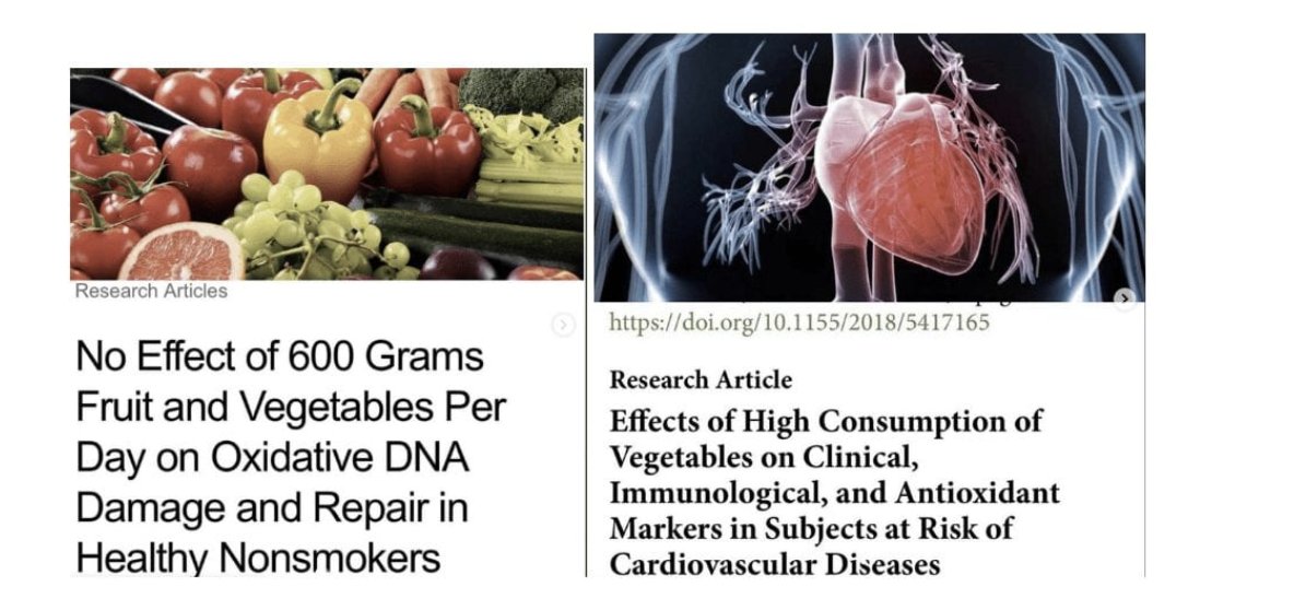 WHAT ABOUT "OTHER VEGETABLE BENEFITS"Another myth. These two studies below confirm that vegetables have no antioxidant benefit. Whereas a ketogenic diet can upregulate glutathione and actually improve antioxidant status