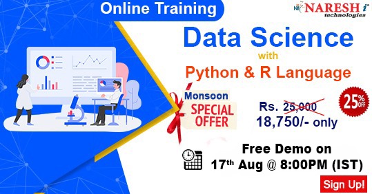 nareshitech's tweet image. Monsoon Special Offer Rs.18,750/- Only (Online Training)
#DataScience with #Python &amp;amp; #RLanguage #Online #Training Demo on 17th August @ 08.00 PM (IST) By Real-Time Expert.
Demo link: zcu.io/R55n
📧: online@nareshit.com | 📲: +91-8179191999

#course  #software #IT