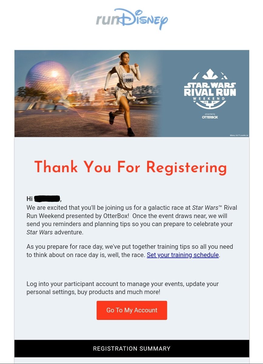 zzgator's tweet photo. I'm in! Only the half-marathon this time...wanted to be perfect, but not THAT perfect. #FiveYearsRunning #GettingTooExpensive #AlsoGettingOld #StarWarsHalf #RivalsRunWeekend #runDisney https://t.co/4q2ZZCSfZ2