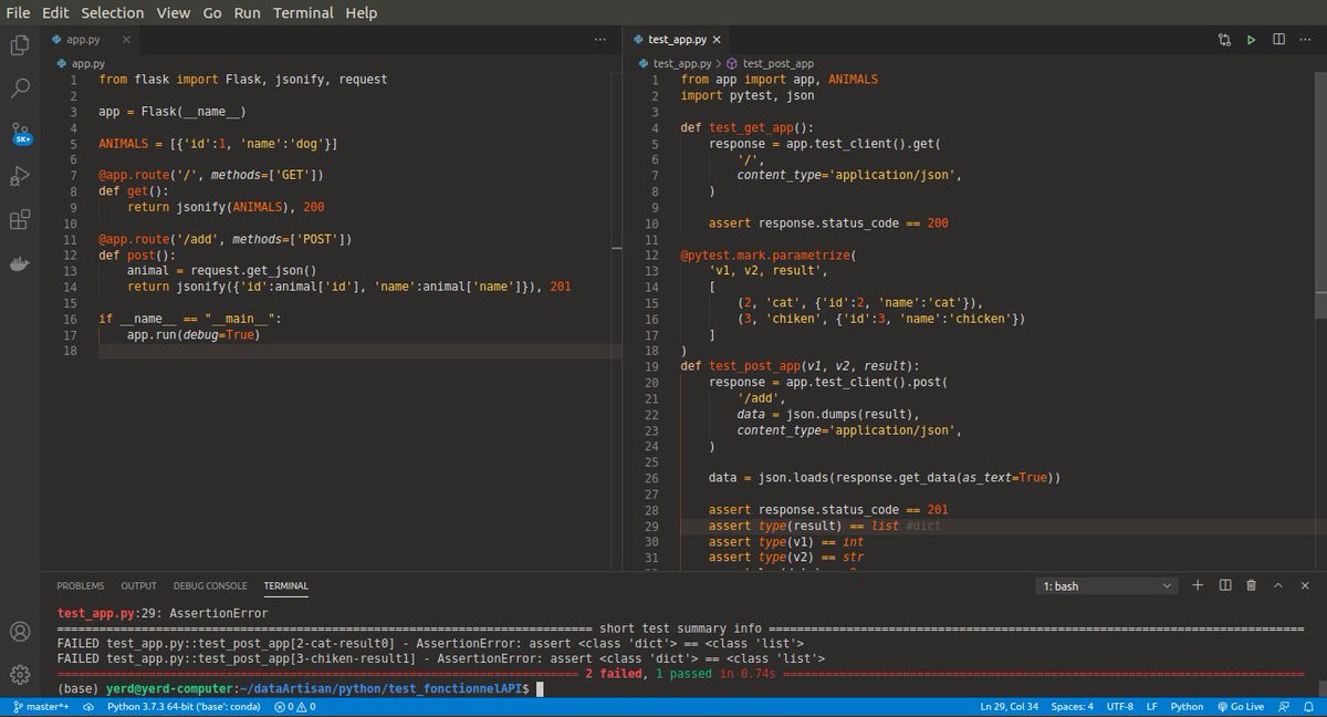 ArmelDrey's tweet photo. Tester son code est très important. Un test fonctionnel vérifie qu'une classe ou une fonction remplit avec succès l'objectif fixé pour un cas d'utilisation donné. #Pytest est un framework  de #test #Python
la docs:  https://t.co/SRyfzO61gk https://t.co/bXUmvzcoLi