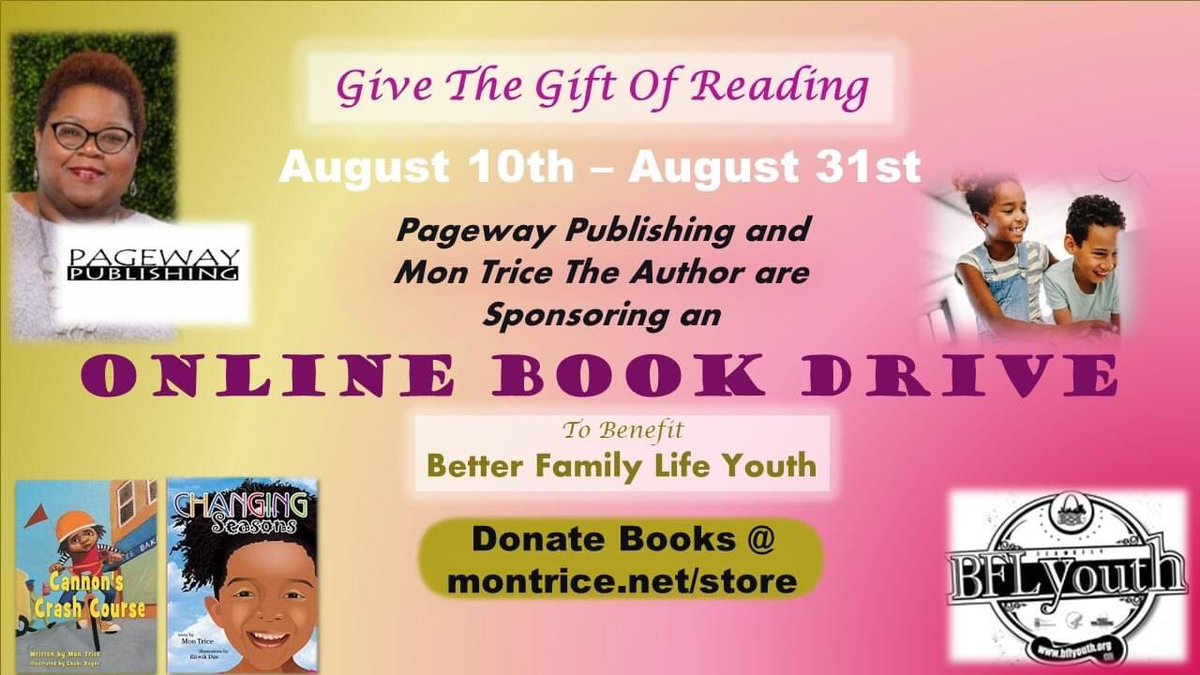 Buy #books for donation to #BetterFamilyLifeYouth montrice.net