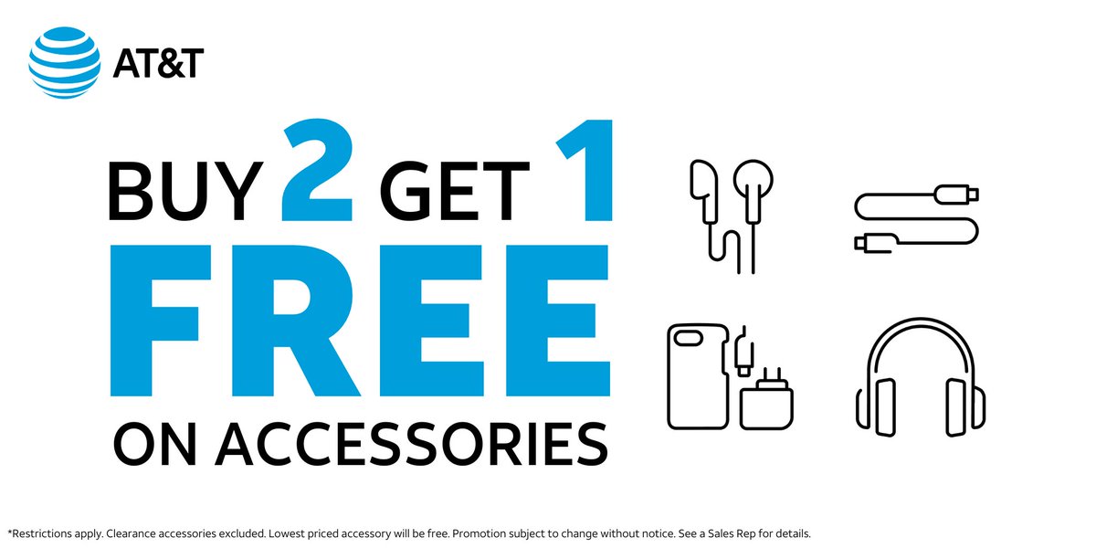 For a limited time, buy 2 accessories and get the 3rd free! Visit our AT&amp;T Store at 5621 Carolina Beach Rd, Unit B Wilmington, NC 28412 or begin your online purchase at  att.com/stores/north-c… to score this amazing deal today.