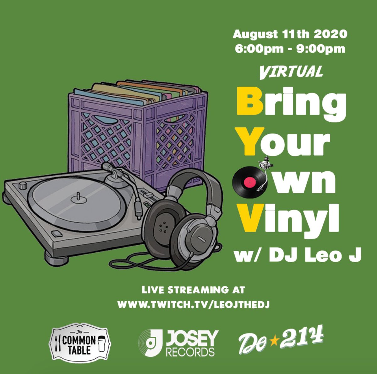 _LeoJ_'s tweet image. Virtual #BYOV tonight! Submit some tunes you want us to play here -&amp;gt; buff.ly/2DAFeFc

Then join us over on Twitch (twitch.tv/leojthed) from 6pm-9pm to hear the songs you and others requested. @do214 X @Common_Table X @JoseyRecords