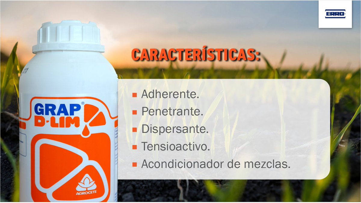 BarracaErro's tweet photo. Asegure la eficacia en las aplicaciones previas a la siembra!!!
GRAP D-LIM:
- Adhiere fuertemente el producto a la hoja.
- Acelera la penetración.
- Evita el lavado por lluvias.
- Compatibiliza mezclas complejas.
@agrocete #GrapNutrientes #DLim https://t.co/ttjD5UKR4R