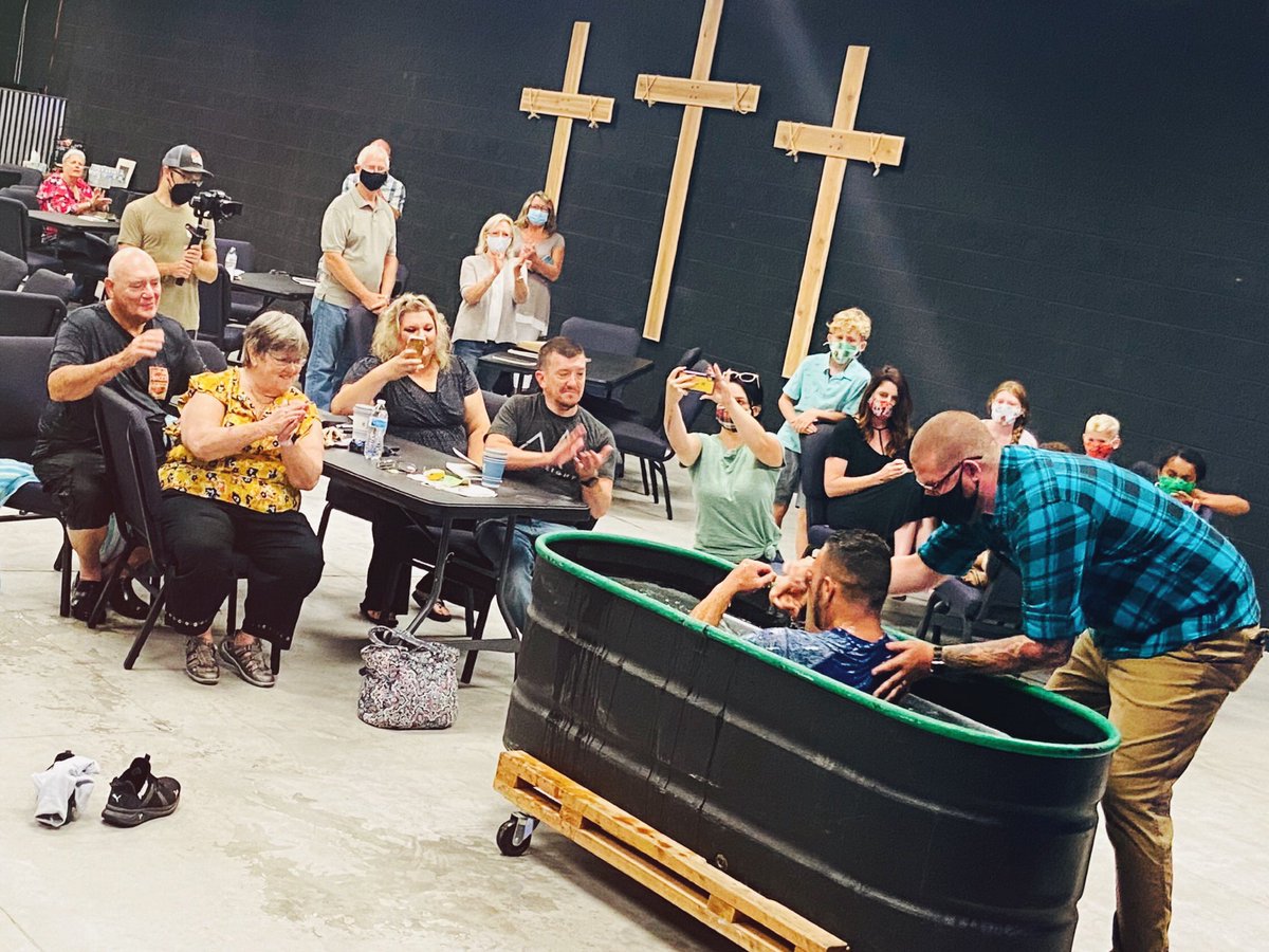 NewHeightsWV's tweet photo. Donald visited our church for the first time after we reopened following lock-down. He heard the gospel preached and repented. He was baptized on Sunday at our Milton Campus! #NHloop https://t.co/1emskOowus