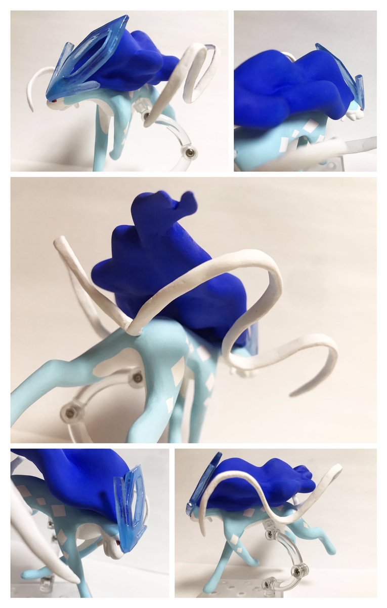 3世代ドット絵のポーズで、色違いスイクンのフィギュア作りました！頭