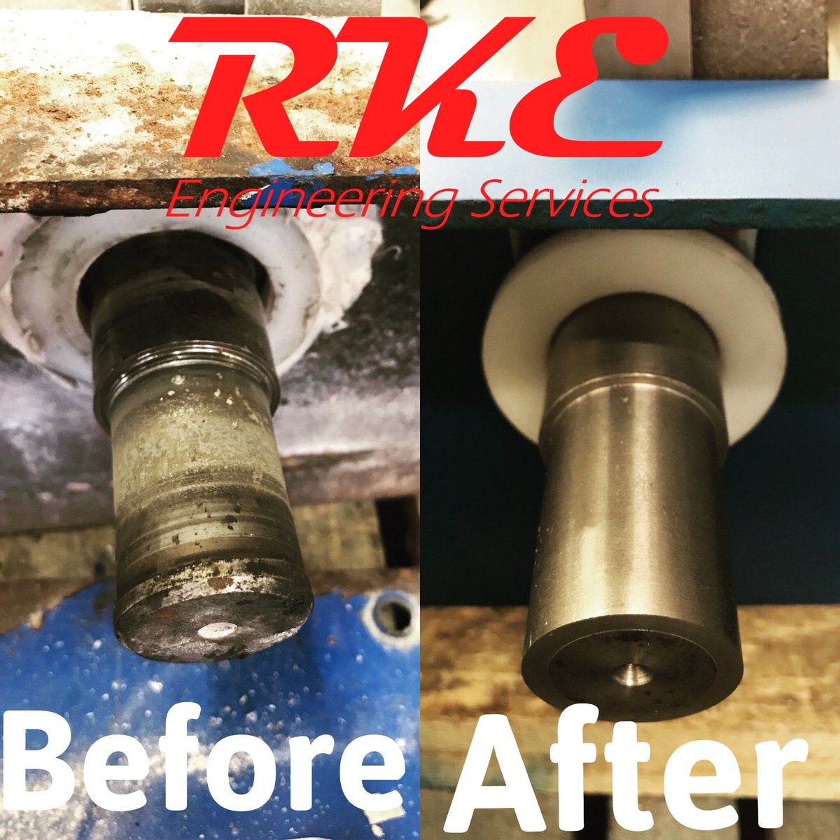 rkeengineering's tweet image. Before and after RKE service’s and repaired the shaft! #engineering #precision #shaft #renovation #maintenance #servicing #repair #before #after #thetford