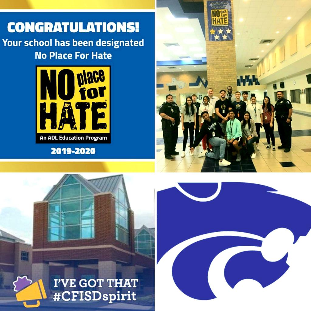 Special thanks to our Students, Staff, and Cougar Community who contributed to our 2019-2020 No Place For Hate Distinction!!! #NP4H #ahhcc #ourcougarsourculture #CFISDforall #CFISDspirit #opportunitiesforall