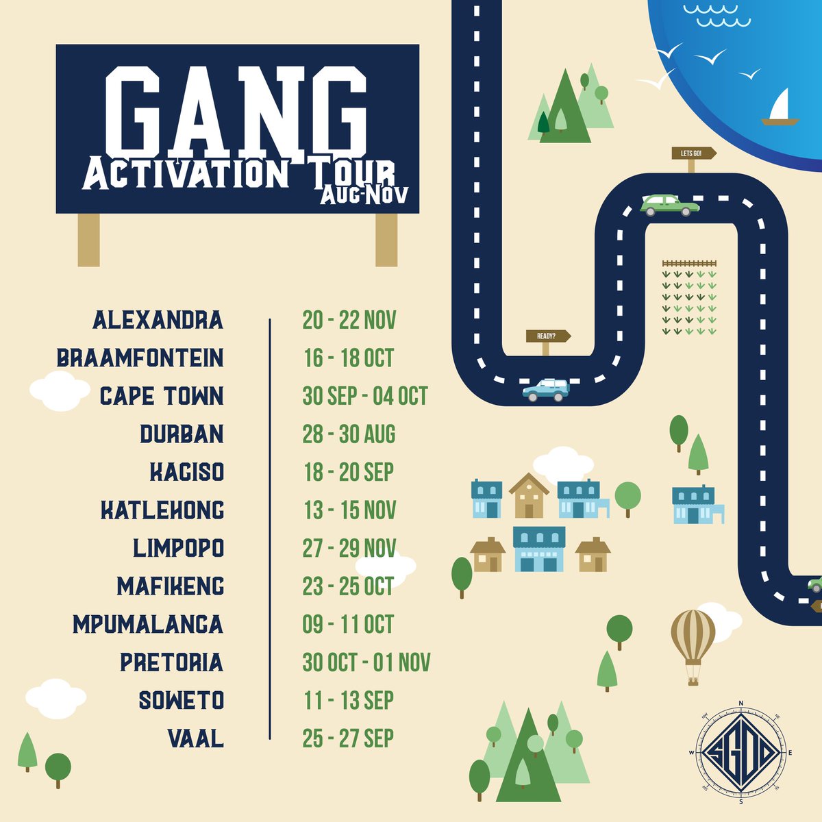 SGOD_ZA's tweet image. GANG ACTIVATION TOUR 2020

12 SHOWS —- 4 MONTHS 

STAY POSTED FOR MORE INFORMATION 🚨