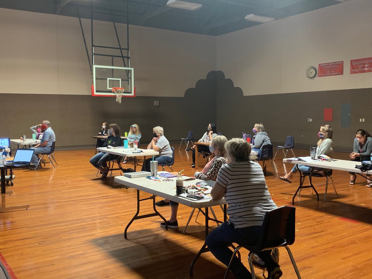 Social distancing YMHFA training at Harmony ISD. Presenting to a great group of educators!