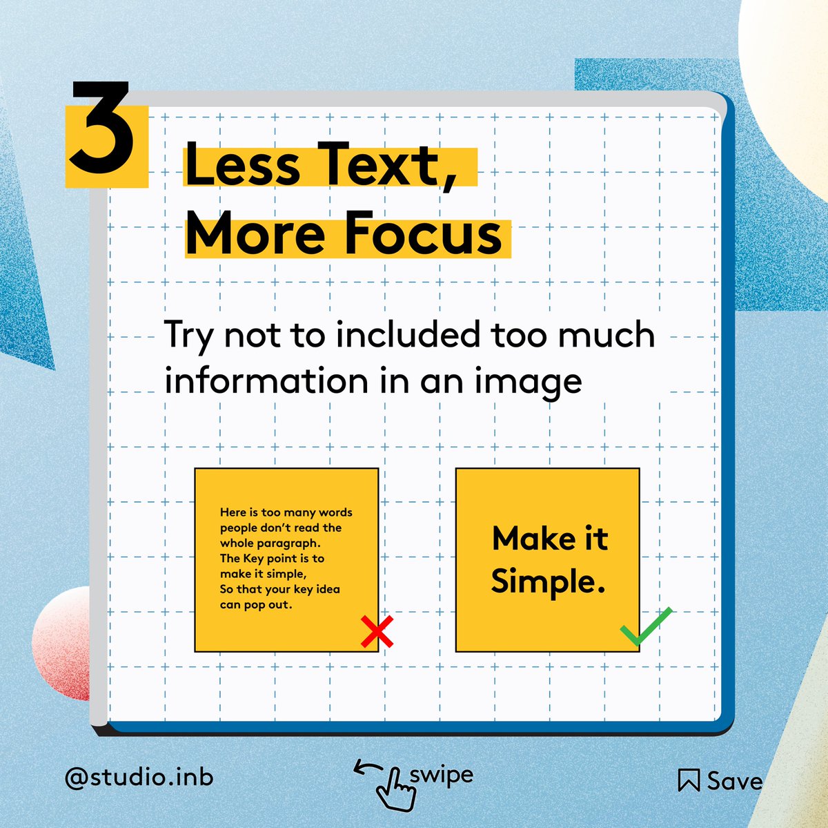 design_inb's tweet photo. Want your posts “pop” out from others?⭐️
There some ways that can make your post grab more attention!
More tips about design and branding?💡
Follow us @studio.inb !
#INBDesign #INBTips  #DesignStrategy #BussinessOfDesign  #EyeCatching https://t.co/cF5NUMt1kn