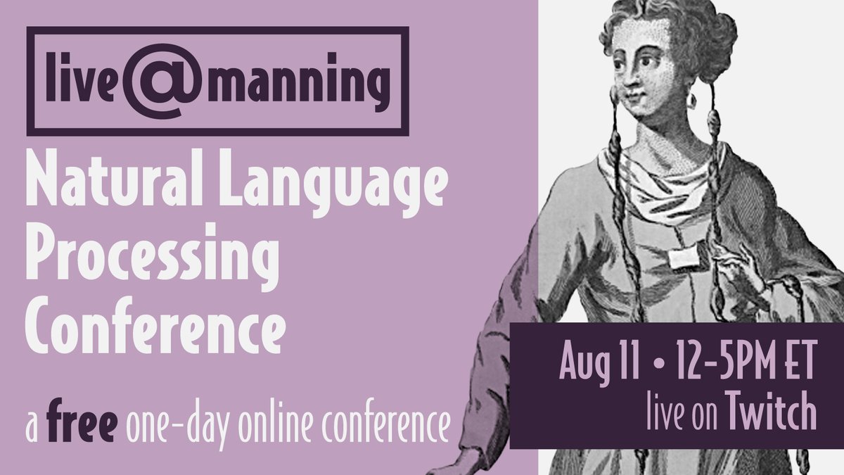 LISTEN to four top speakers deliver their insight on working with NLP! #AmazonAlexa #NLP 

LIVE TODAY! August 11, 12PM EST. mng.bz/X0gl

live@manning conferences: Natural Language Processing is the latest in a successful series of ONLINE CONFERENCES from Manning.