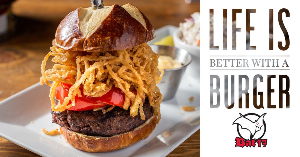 Bat 17’s mouthwatering burgers are made with two things in mind: quality and value. We know you’ll leave feeling completely satisfied. View our menu ahead of time at buff.ly/3ky9wsE.

#Bat17 #Evanston #IL #Illinois #Chicago #Northwestern #PurplePride #Deli #Pub #Burger