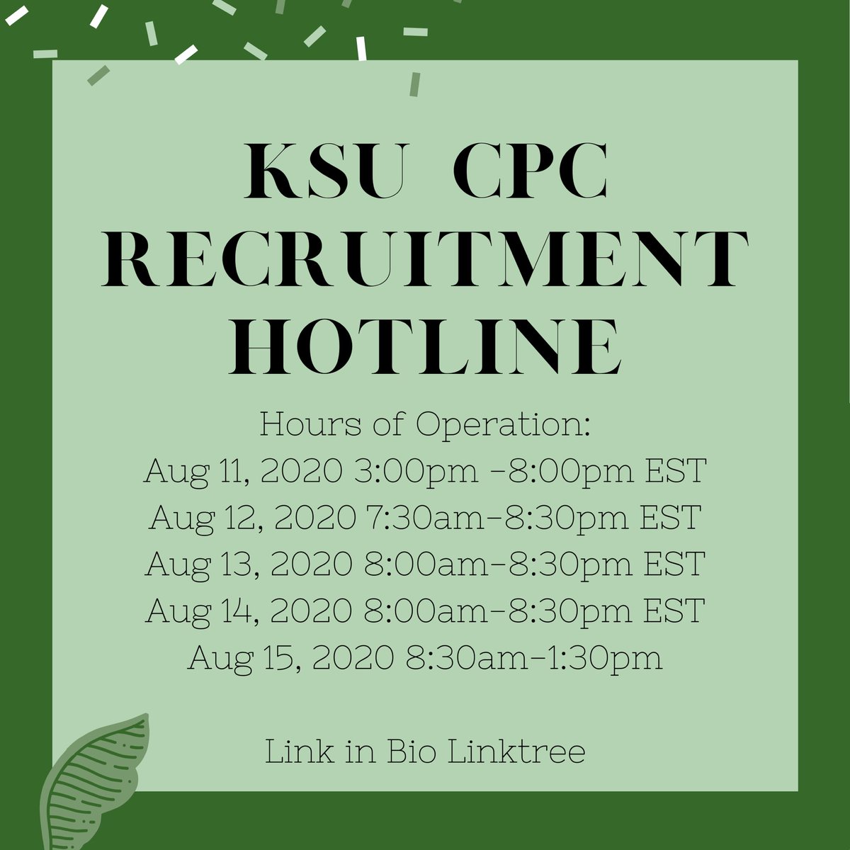 Check out our Recruitment Hotline if you need any assistance during the week!