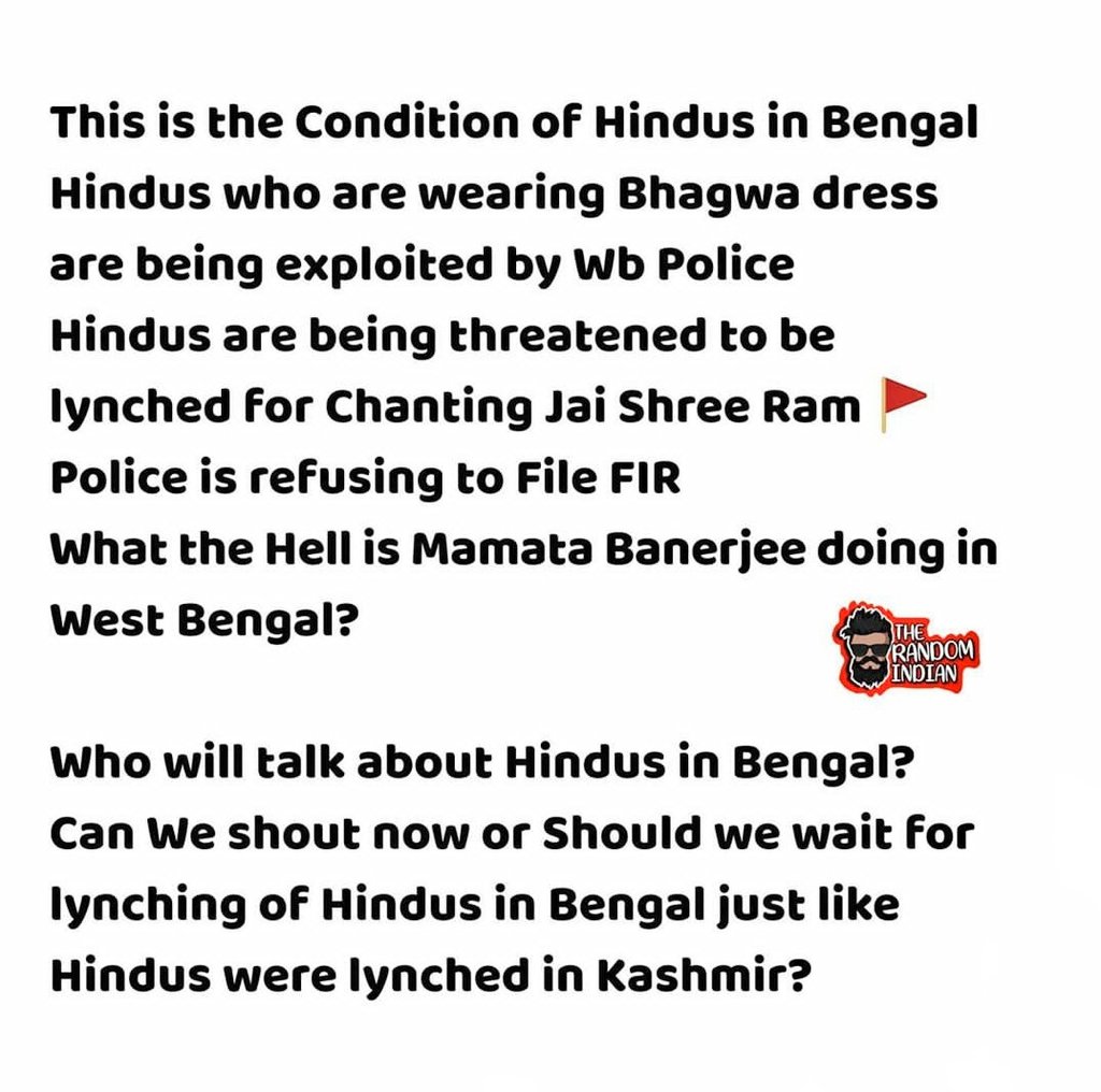 ChouhanTalwar's tweet photo. क्या बंगाल दुसरा कश्मीर है?
ममता दीदी खुले आम श्रीराम के ख़िलाफ़ बोल रही हैं।
ममता दीदी और कश्मीर की मेहबूबा में कोई फर्क नहीं है।
दोनों ही खुले आम हिंदु और भारत के ख़िलाफ़ बोल रही हैं। https://t.co/QbinbFBkEP