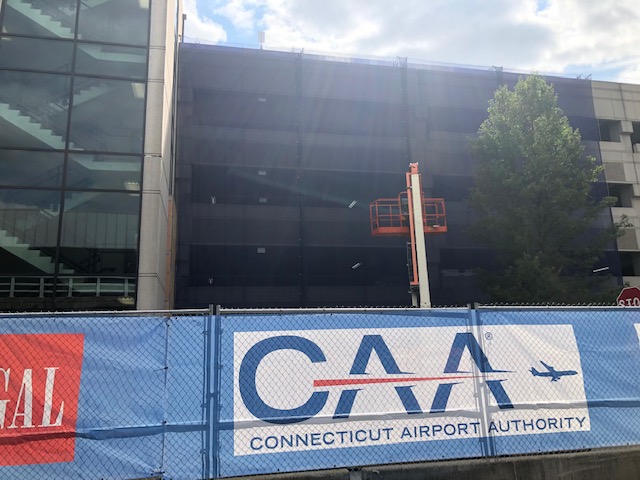 ELITECR_LLC's tweet photo. Been to @Bradley_Airport lately? We've been busy installing debris netting at the #CONRAC (that's a consolidated rental car facility!) job. https://t.co/iHhv3CeAIo