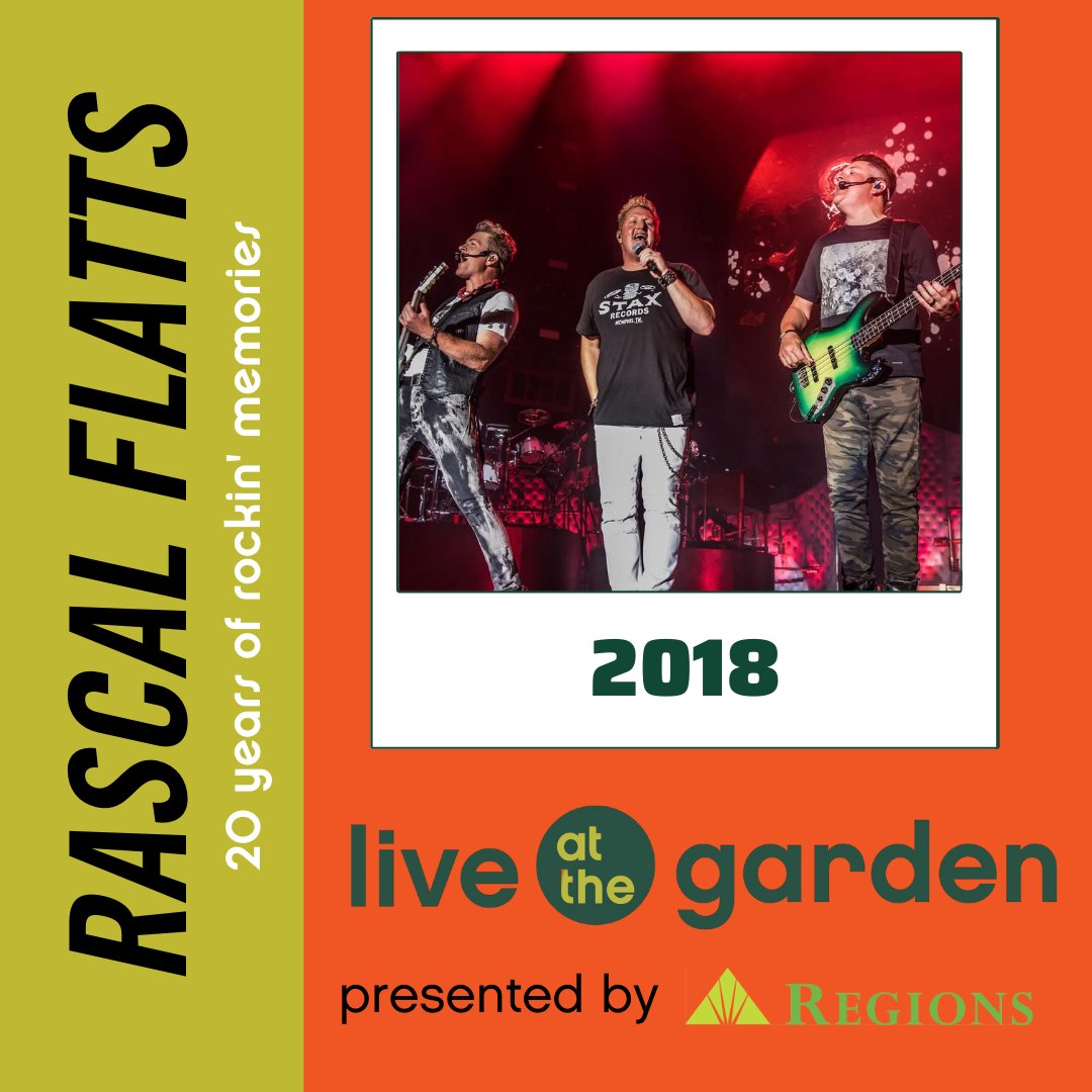 Live at the Garden (@liveatthegarden) on Twitter photo Those Memphis nights...Our featured artist this #20TUESDAY is <a href="/rascalflatts/">Rascal Flatts</a>. They played their hits, kept the party going & what HURTS THE MOST was when it ended! As a reminder, we will be featuring artist memories & photos from our 20 years each week. Send us yours! <a href="/askRegions/">Regions Bank</a> Those Memphis nights...Our featured artist this #20TUESDAY is <a href="/rascalflatts/">Rascal Flatts</a>. They played their hits, kept the party going & what HURTS THE MOST was when it ended! As a reminder, we will be featuring artist memories & photos from our 20 years each week. Send us yours! <a href="/askRegions/">Regions Bank</a>