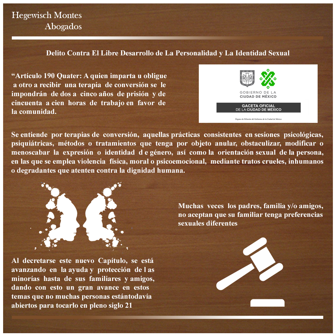 hegewischmontes's tweet photo. Conoces el artículo 190 Quater del Código Penal?
El cual tipifica el delito contra el libre desarrollo de la personalidad y la Identidad Sexual.

Lee nuestro blog: https://t.co/deu5GOHYUo

#CDMX #ComprometidoConLaCiudadanía #NuevaNormalidad  #identidadsexual #GOCDMX https://t.co/jcPIHB3aZm