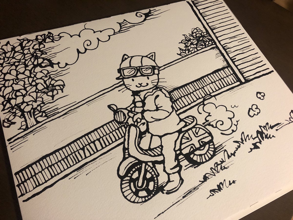 Kanna こんばんは また新しい絵を描いていますっ 1度はベスパに乗ってみたいなぁー モッズ コート着て お絵かき オリジナルイラスト スポイト画