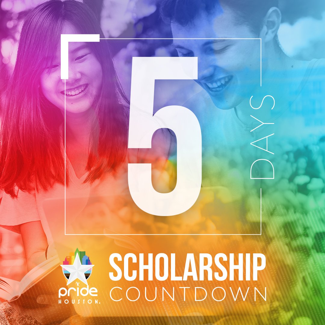 PrideHouston's tweet photo. LGBTQ+ students...5 days to get your application in. Tell us how you would like to make a difference in the LGBTQ+ community. Don't wait... apply today &amp; change your life!! 
https://t.co/DEF1E8IPkH

#lgbtqia #transvisible #nonbinary #education #loveislove #opportunity #activism https://t.co/oeSWre9mrI