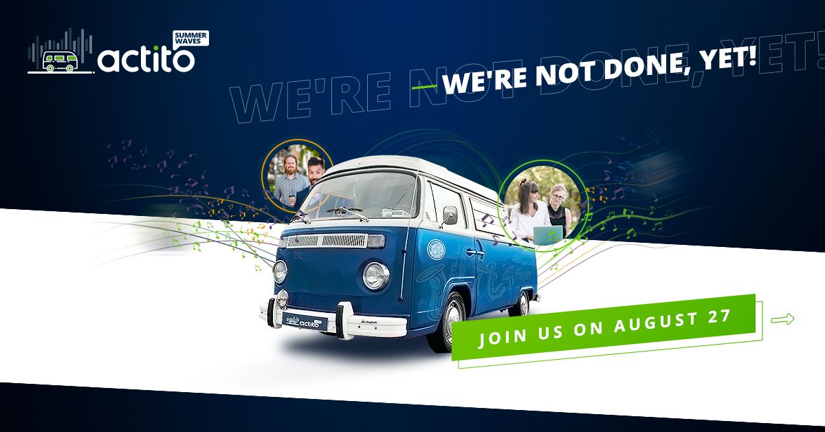 Join the #ActitoSummerWaves : an inspirational keynote, ideas from awesome success stories, concrete exercises during interactive workouts and a debate around a breaking topic. All of this, online and for free, from 2:30 on August 27. "Need I say more?" bit.ly/30OQPcx