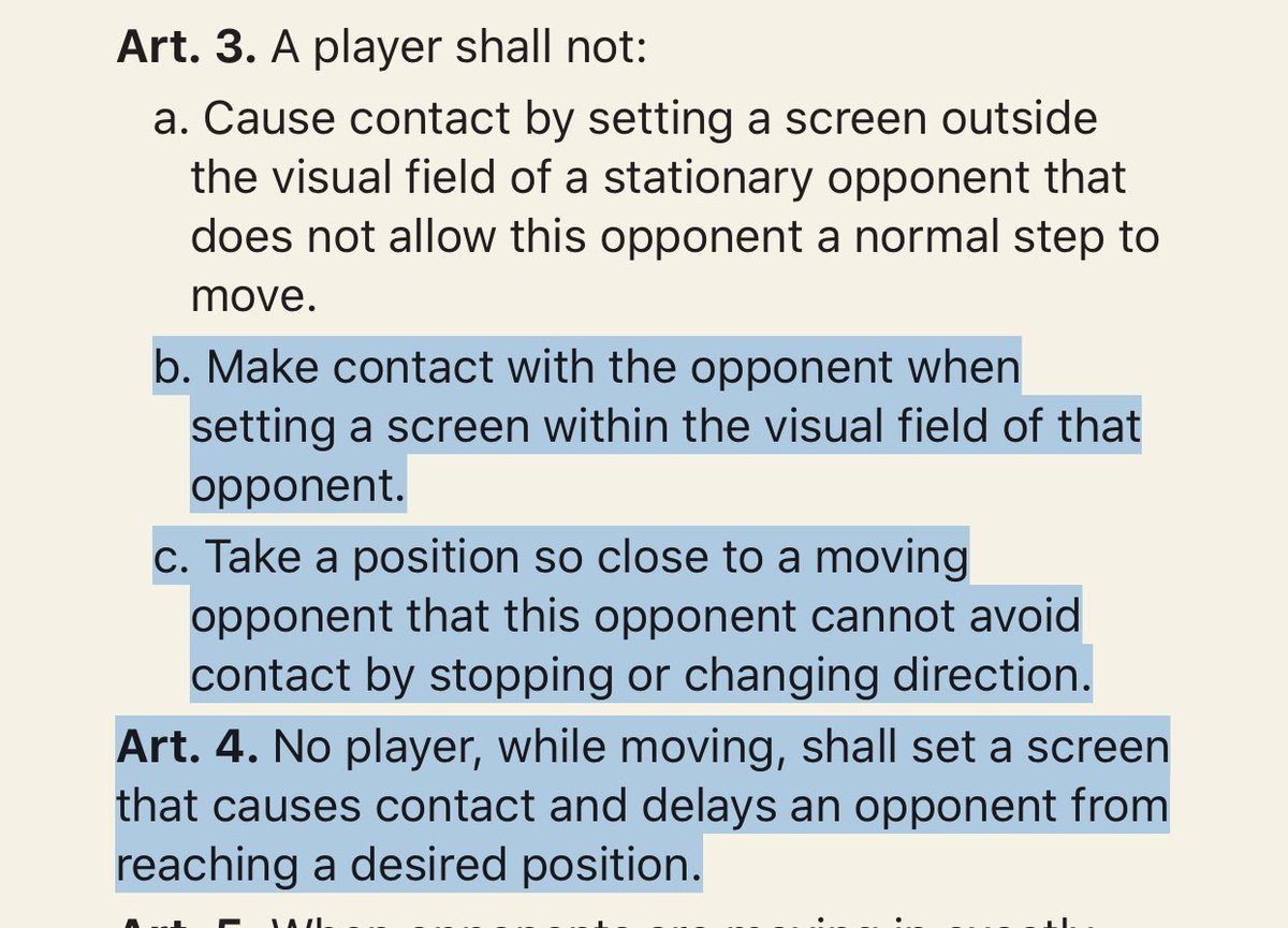 NCAA-M Rule 4-35.3b,c & 4-35.4The key factor in this play, w/ regard to the NCAA-M Screening Rule, is that the screener was moving and caused contact that delayed opponent from reaching desired position. This illegal contact put the defender at a disadvantage.