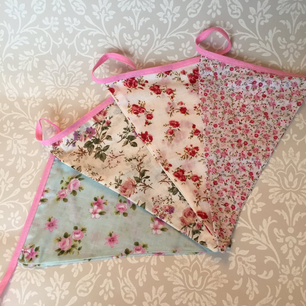 Pretty cotton bunting only £7 with free postage via ebay at bessiesvintage.co.uk