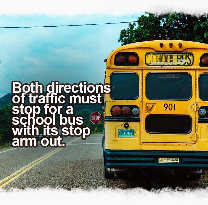 Watch for students getting on or off of a school bus.

#backtoschool #schoolbussafety #lookoutforeachother