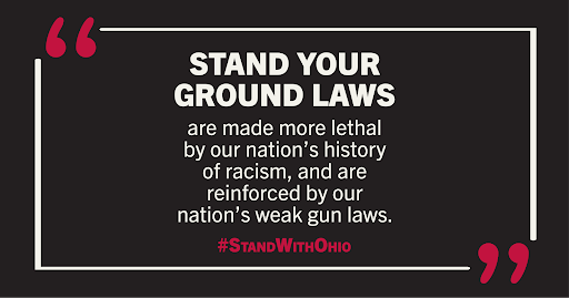 We can’t legalize murder of "perceived threats" when Black existence is still a “perceived threat” to many. We reject the the murders of #AhmaudArbery and #TrayvonMartin— Ohio should too.
 
Tell <a href="/GovMikeDeWine/">Governor Mike DeWine</a> to #StandWithOhio against #StandYourGround. bit.ly/StandWithOhio