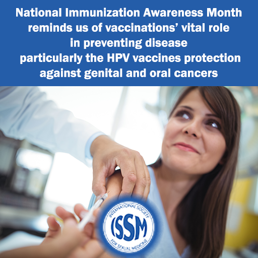 ISSM_INFO's tweet photo. National Immunization Awareness Month reminds us of vaccinations’ vital role in preventing disease particularly the HPV vaccines protection against genital and oral cancers
https://t.co/6lFeCsmO8I @WHO @IPAWorldorg @ISSWSH @HPVAction @StopHPVCancer #HPV #STDs #IPVC2020 https://t.co/yyTnm6OjqP