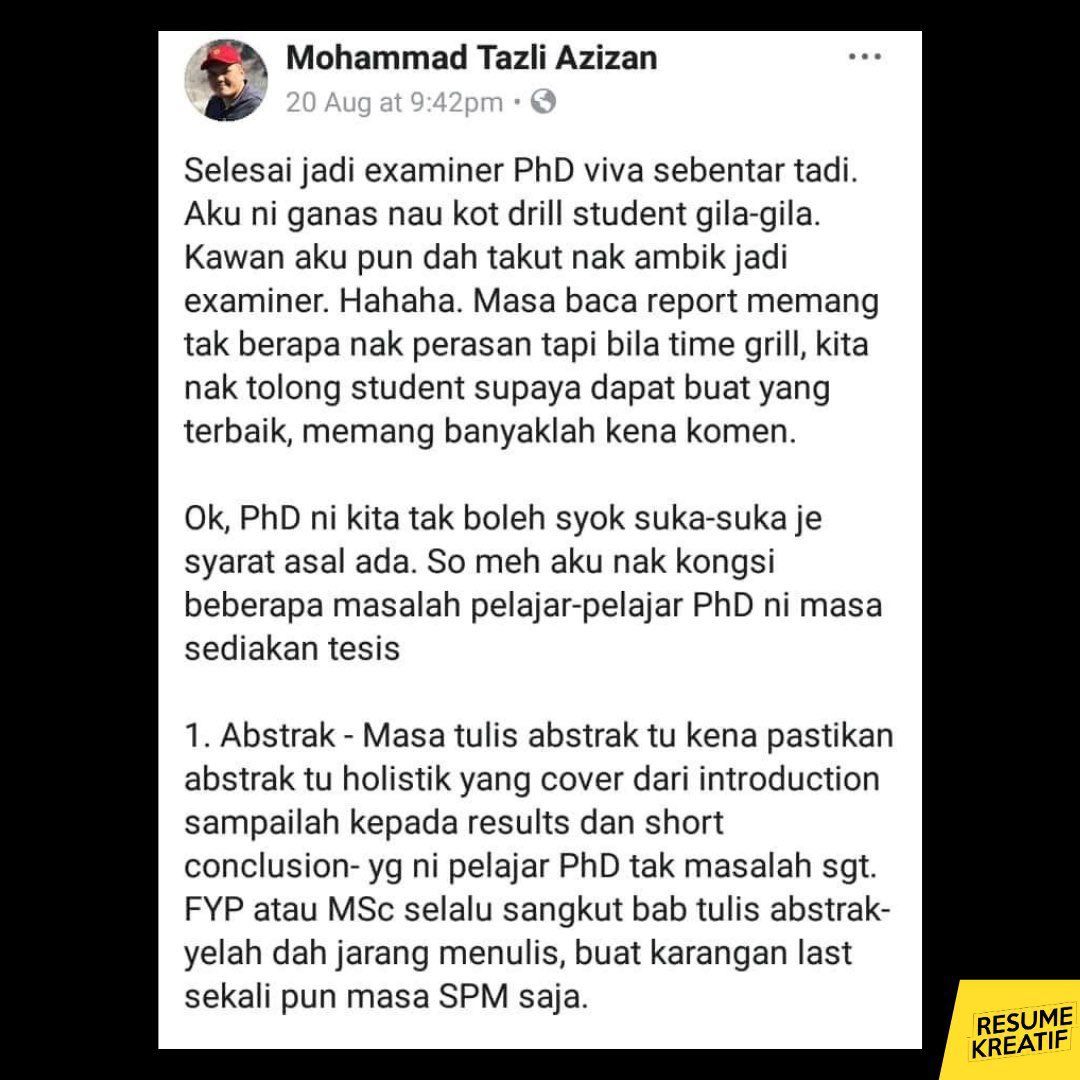 Resume karangan Contoh Resume