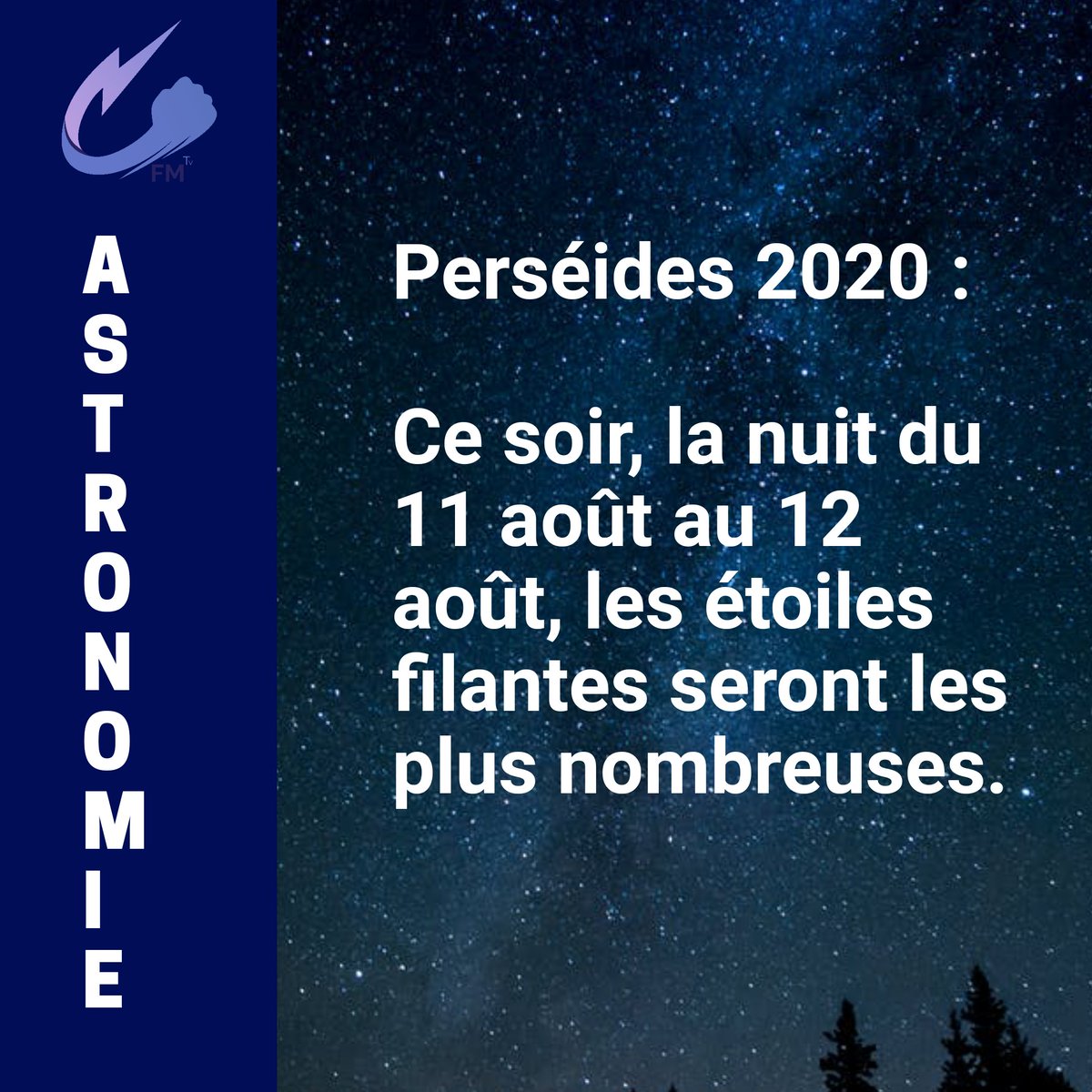 FreeMediaTV1's tweet photo. #astronomie : La nuit des étoiles filantes https://t.co/Y4mu0c52ul