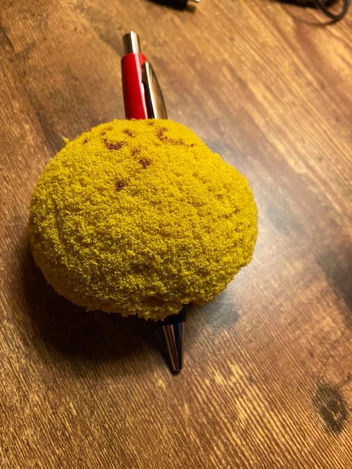First gift: 8yo: Mama, are you stressed but it’s hard to take a break?Me: I guess?8yo: I have the perfect thing! I made you a gift. Me: What?8yo: This is a stress ball you can squeeze but the pen is on the INSIDE-so you can release tension and keep working!