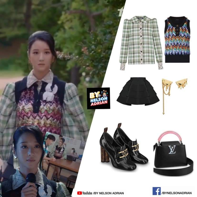 KMY clad in LOUIS VUITTONLV Long Sleeve Blouse -P103,237.05LV Sleeveless Knit Top -P110,894.76LV Black Ruffle Skirt -P111,974.27LV Bionic Chain Earrings -P21,099.45LV Capucines Mini Bag -P218,354.74LV Swift Loafer Shoes -P62,807.65 NelsonAdrian #SeoYeJi  #IOTNBO