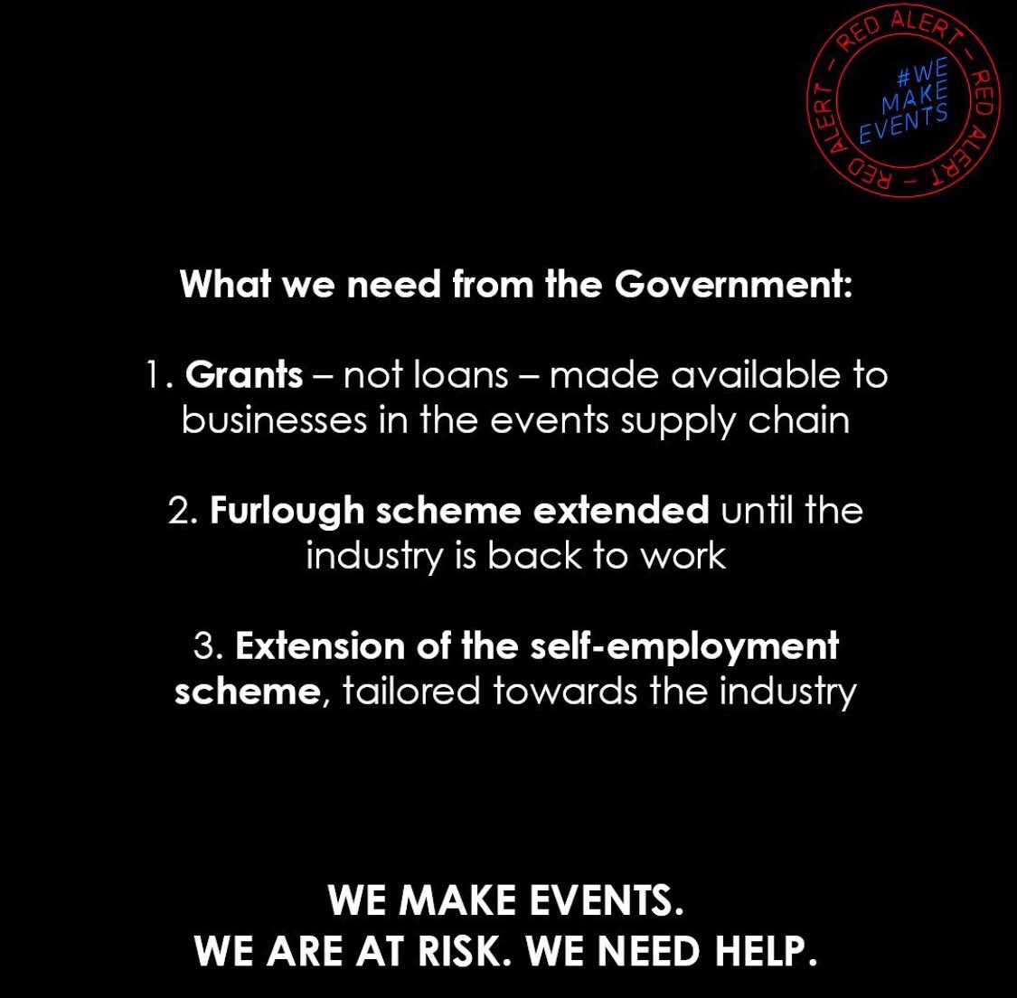 RowlingEmily's tweet photo. Five months of lockdown has brought the entire events &amp; music industry to a standstill, and with no clear guidelines from the government. The events industry needs to be heard!  #WeMakeEvents https://t.co/je7Ebe29xr