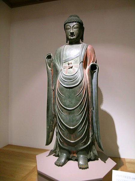 Baekje was one of the states unified into Silla by King Munmu, btw. Next on that list is the 3rd great gilt-bronze buddha, the standing Bhaisajyaguru, the buddha of healing and medicine (but in a metaphorical sense, as in, healing you from the sickness of spiritual suffering).