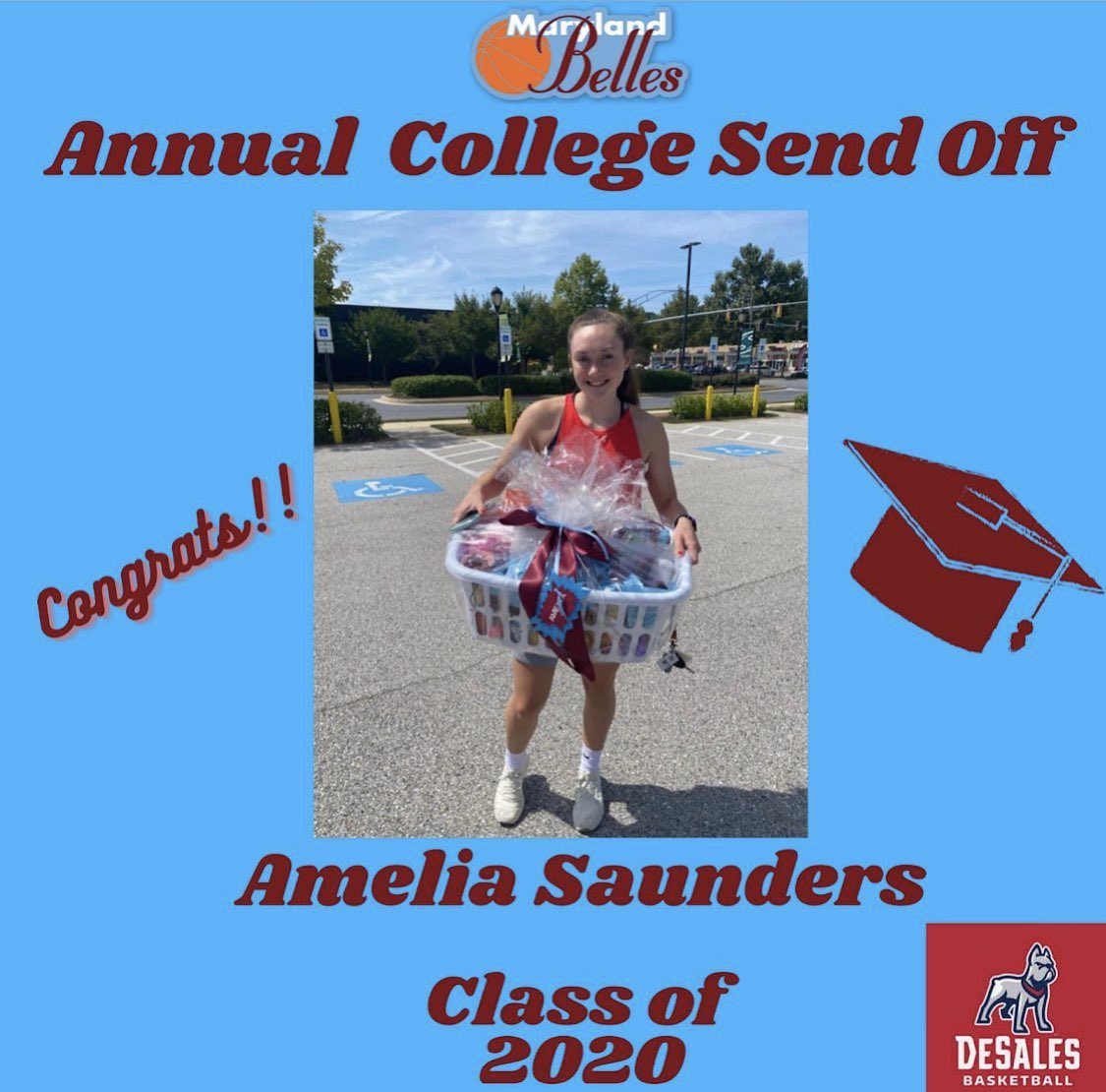 MarylandBelles's tweet photo. Sending special congratulations to Amelia as she embarks on the next part of her journey, and joins the DeSales Basketball Family! Your MD Belles Family is cheering for you! https://t.co/kqWBbG7ZDW
