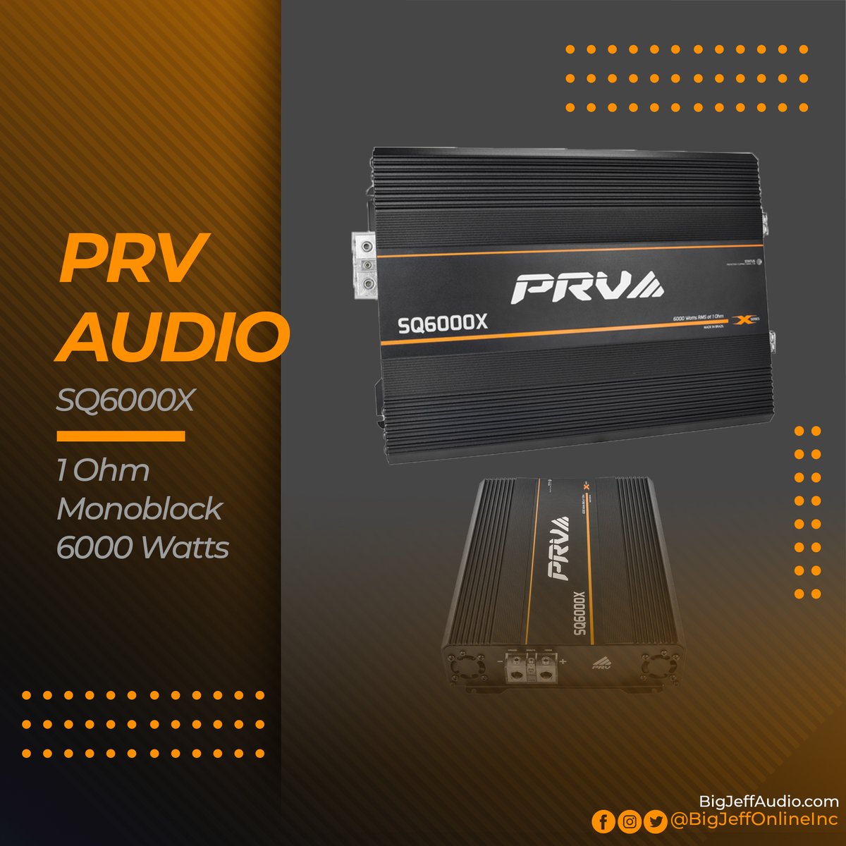 New arrival from PRV Audio! The SQ6000X monoblock is ready to ship!

bigjeffaudio.com/products/prv-a…

#BigJeffOnline #BigJeffAudio #BigJeff #Ocala #CarAudio #ProAudio #BassHeads #BigSound #PRVAudio #PRV #Amplifier #6000W #Monoblock #1Channel