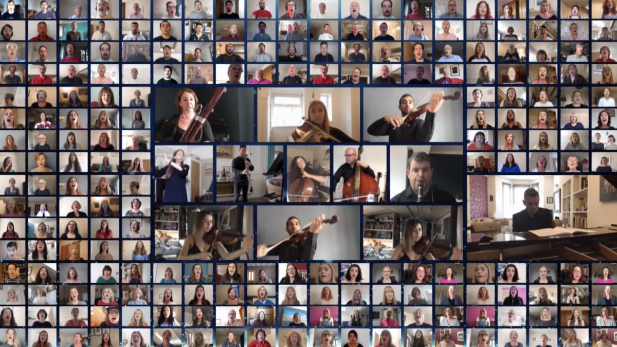 I wonder what <a href="/EricWhitacre/">Eric Whitacre</a> thinks of my Welsh virtual choir piece?

200 singers from 55 choirs and 3 continents, with a 17pc virtual orchestra.
All written and recorded during lockdown.

Cerddwn Trwy'r Tywyllwch (We’ll Walk Through the Darkness) youtu.be/Hy6AKRpla1k
