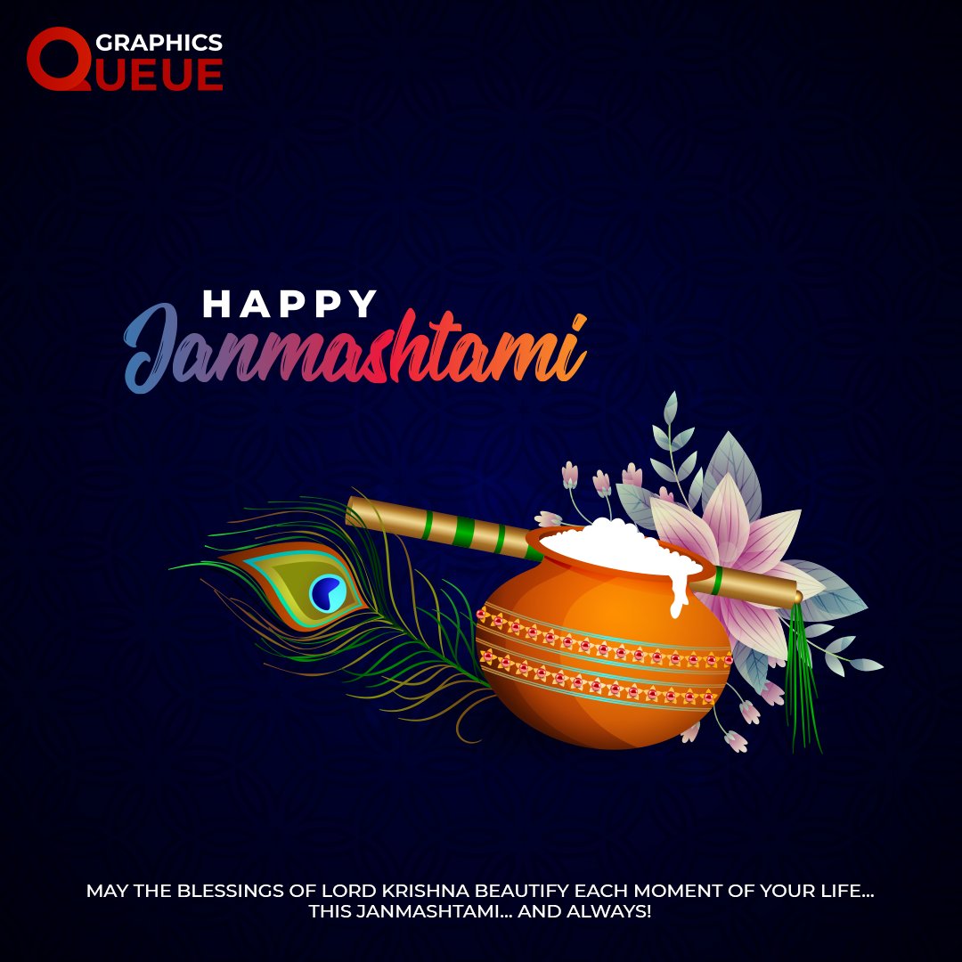 GraphicsQueue's tweet image. Happy Janmashtami!
May the blessings of Lord Krishna beautify each moment of your life… this Janmashtami… and always!
#janmashtami #happyjanmashtami #krishna #iskcon #lordkrishna #krishnajanmashtami #radhakrishna