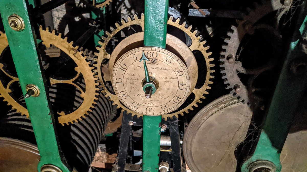 So far the climb was easy. Then came the first ladder. It was chunky. It was wide. It was fixed very firmly to the wall. The rungs spun under my hands as I climbed it but otherwise, it was a pleasure to climb.That took me to the half-floor containing the clock mechanism.