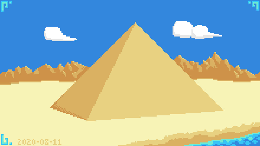 _pixelDemon's tweet photo. I needed longer than expected for this... Aaand I'm still unhappy. 
But hey, what's more ancient than a pyramid?
#ancient #pixel_dailies #pixelart #pyramid @Pixel_Dailies https://t.co/vanBk4Gg4r