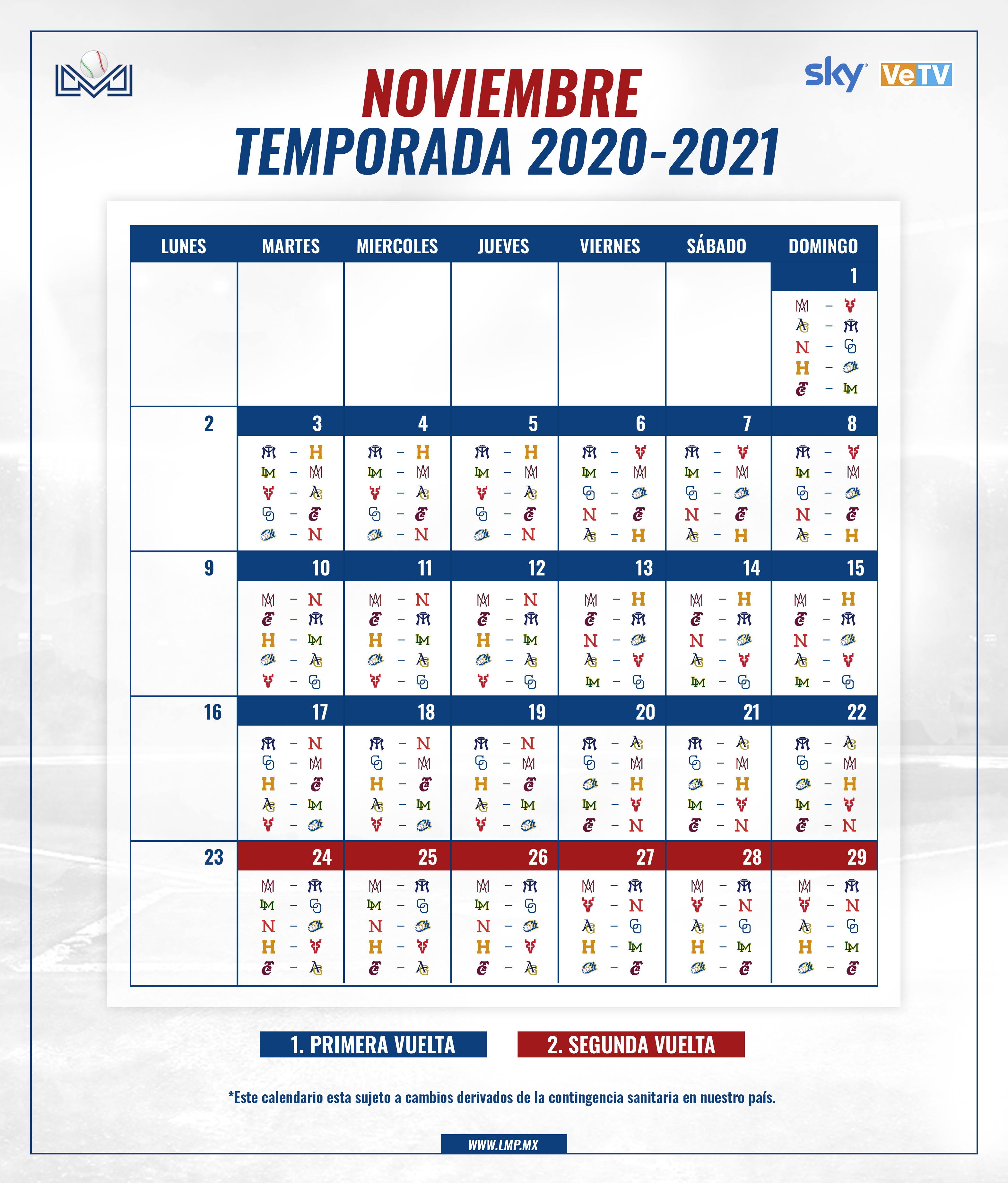 Calendario LMP 2020-21