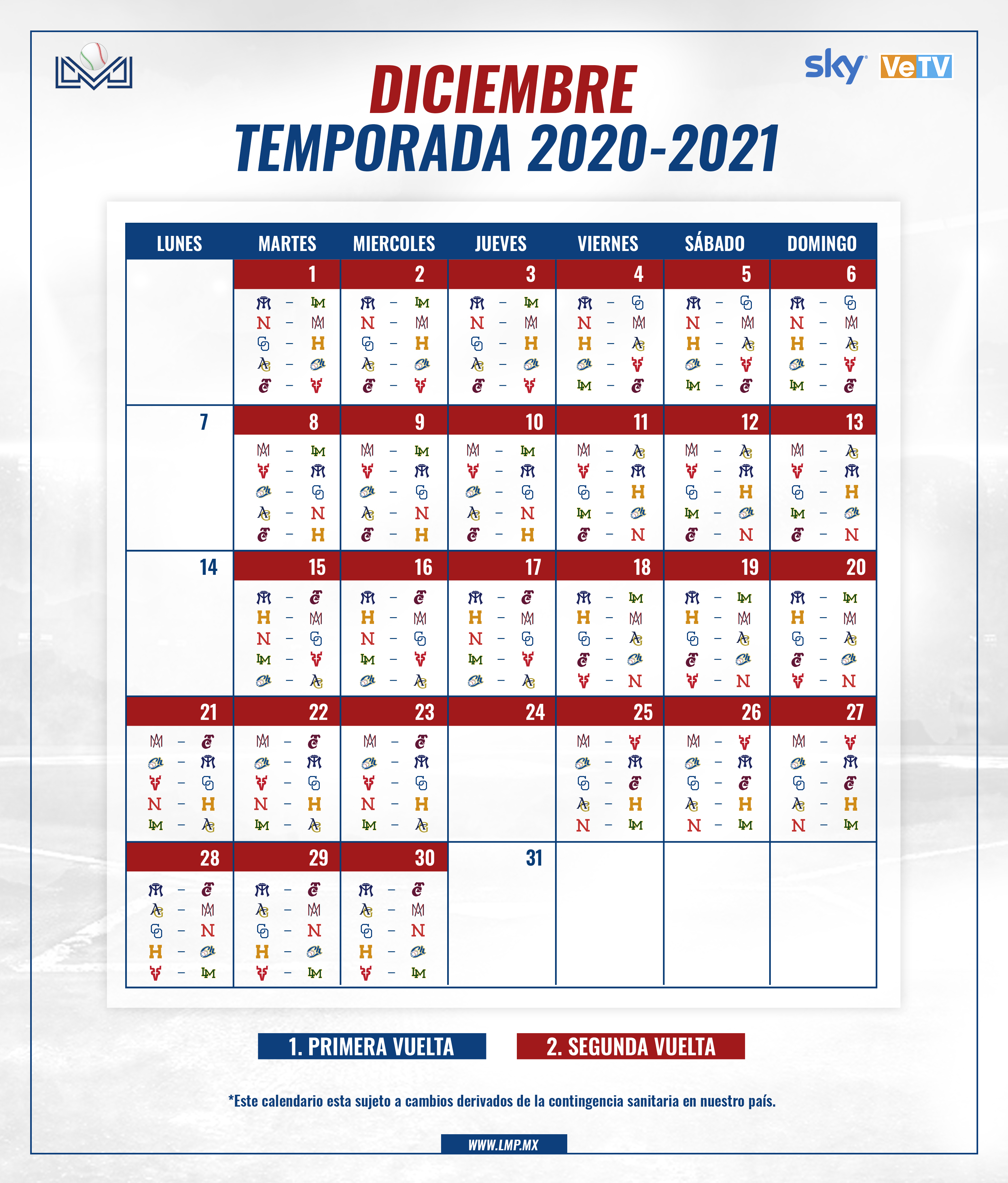 Calendario LMP 2020-21