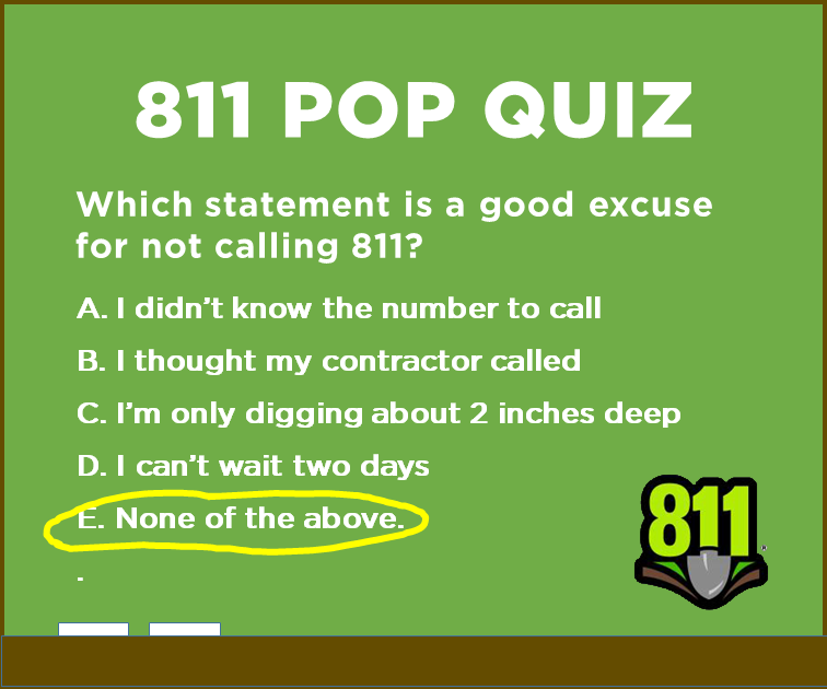 WillistownTwp's tweet photo. It's National 811 Day! Please remember to call 811 before you dig for the safety of you and your neighbors.

Putting in a fence? Call 811
Digging in your yard? Call 811
Installing a deck? Call 811
Putting in a new mailbox? Call 811 https://t.co/uWi2ABNvAY